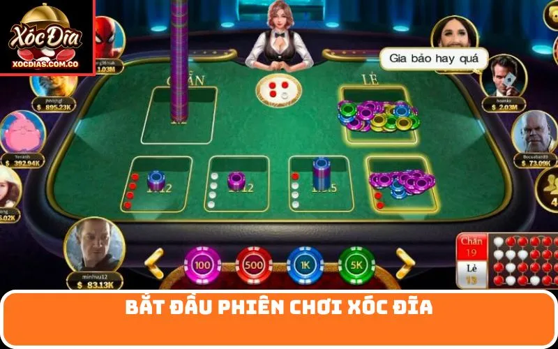 Bắt đầu phiên chơi xóc đĩa